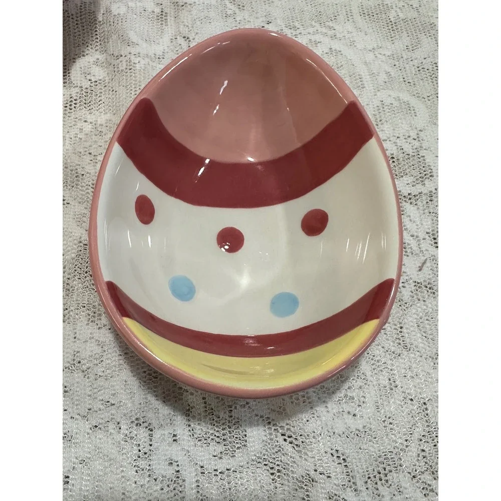 Blossoms Blooms‎ Egg Shaped Nesting Bowls Set Ceramic Easter Spring Decor